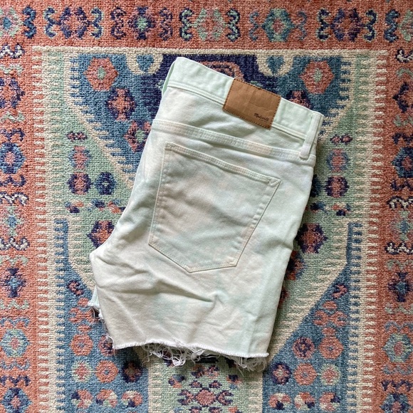 Madewell Pants - madewell denim shorts mint tie dye bleach cutoff jean shorts festival style